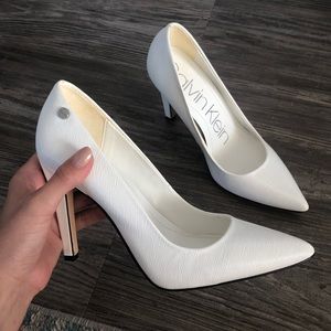 Calvin Klein: White Brady Heels